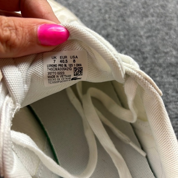 LACOSTE Men’s Gripshot Canvas Sneakers White size: 8 - Picture 7 of 10